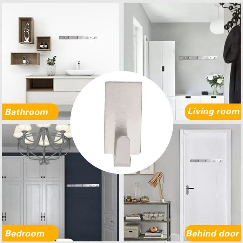 Set Of 6 Steel Hooks, Kitchen Bathroom Wall Bracket Shelf, Metal Commands Hook, Wall Mounted Razor Brackets, Self Adhesive Metal Towel Hooks, Bathroom Home Storage Organization Hooks Set Of 6 Steel Hooks, Kitchen Bathroom Wall Bracket Shelf, Metal Commands Hook, Wall Mounted Razor Brackets, Self Adhesive Metal Towel Hooks, Bathroom Home Storage Organization Hooks